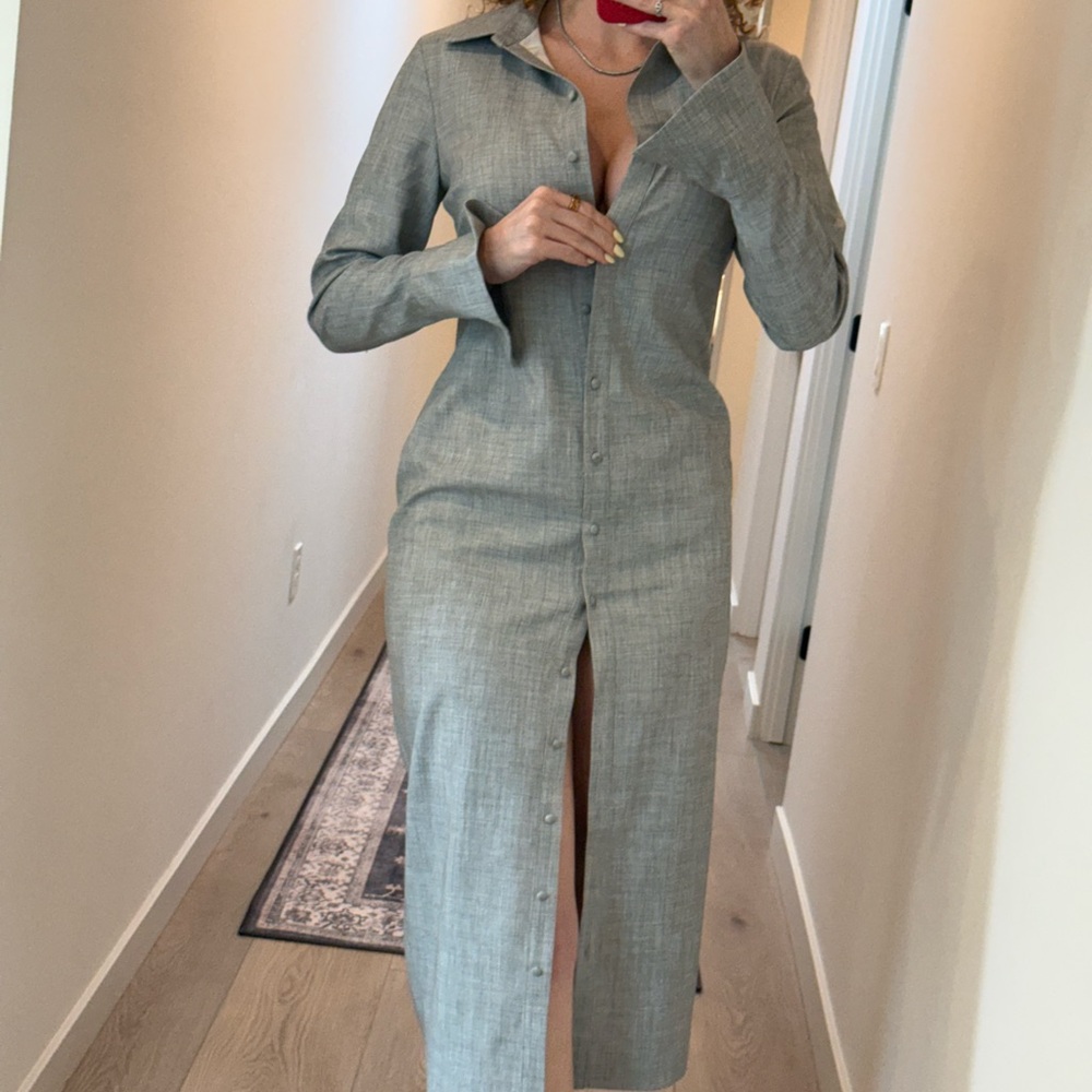 Gray Button-Down Meshki Dress